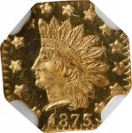 1875 Octagonal 25 Cents. BG-948. Rarity-5+. Indian Head. MS-66 PL (NGC).