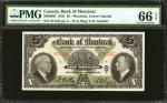 CANADA. Bank of Montreal. 5 Dollars, 1935. CAD5056002. PMG Gem Uncirculated 66 EPQ.