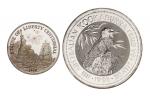 19031986年赫特河省公国（HuttRiverProvince）6盎司自由女神像精制银币、1992年澳大利亚伊丽莎白二世女王像1公斤银币各一枚