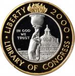 2000-W Library of Congress Bicentennial Bimetallic $10. Proof-70 Deep Cameo (PCGS). Gold Shield Hold