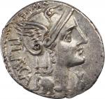 ROMAN REPUBLIC. P. Laeca. AR Denarius (3.90 gms), Rome Mint, 110-109 B.C. NEARLY EXTREMELY FINE.