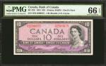 CANADA. Bank of Canada. 10 Dollars, 1954. BC-32b. PMG Gem Uncirculated 66 EPQ.