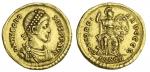 Theodosius I (379-95), AV Solidus, Constantinople, 4.41g, diademed and draped bust right, rev. conco