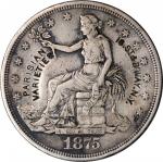 New York--New York. PARISIAN / VARIETIES / 16. ST. & BWAY. N.Y. on an 1875 Type I/II trade dollar. B