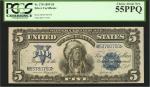 Fr. 278. 1899 $5 Silver Certificate. PCGS Choice About New 55 PPQ.