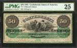 T-4. Confederate Currency. 1861 $50. PMG Very Fine 25.