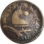 1787 New Jersey Copper. Maris 56-n, W-5310. Rarity-1. Camel Head--Overstruck on a 1788 Vermont Coppe