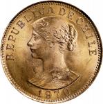 CHILE. 50 Pesos, 1970-So. Santiago Mint. NGC MS-65.