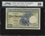 BELGIAN CONGO. Banque Du Congo Belge. 100 Francs, 1949. P-17d. PMG Very Fine 20.