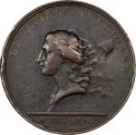 1776 (1783) Libertas Americana Medal. Betts-615. Bronze, 47.3 mm. VF Details--Damage (PCGS).