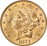 1873 Liberty Head Double Eagle. Open 3. FS-101. Doubled Die Obverse. MS-61 (PCGS).