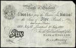 Bank of England, E.M. Harvey, ｣5, Liverpool, 27 July 1920, serial number U/41 30114, black and white