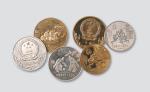 1980年中国奥林匹克委员会纪念银币20元（古代摔交）、30元（古代赛马）、30元（古代蹴鞠）等三枚