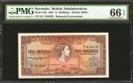 BERMUDA. British Administration. 5 Shillings, 1957. P-18b. PMG Gem Uncirculated 66 EPQ.