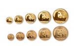 2011年熊猫纪念金币一组10枚 完未流通