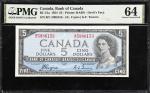 CANADA. Bank of Canada. 5 Dollars, 1954. BC-31a. PMG Choice Uncirculated 64.