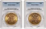 Lot of (2) 1895-Dated Liberty Head Double Eagles. MS-61 (PCGS).
