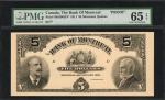 CANADA. Bank of Montreal. 5 Dollars, 1911. CH #505-50-02FP. Proof. PMG Gem Uncirculated 65 EPQ.