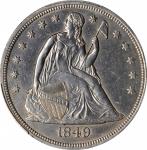 1849 Liberty Seated Silver Dollar. AU Details--Cleaned (PCGS).
