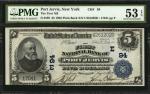 Delhi, New York. 1902 Plain Back $5 Fr. 598. The First NB. Charter #94. PMG About Uncirculated 53 EP