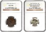 PHILIPPINES. Duo of 10 Centavos & Centavo (2 Pieces), 1918-66. Both NGC Certified.