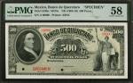 MEXICO. Banco De Queretaro. 500 Pesos, ND (1903-10). P-S395s. Specimen. PMG Choice About Uncirculate