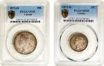 CANADA. Duo of Minors (2 Pieces), 1872-H. Birmingham (Heaton) Mint. Victoria. Both PCGS Certified.