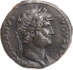 HADRIAN, A.D. 117-138. AE Sestertius, Rome Mint, ca. A.D. 128-132. NGC Ch VF. Fine Style. Edge Bump.