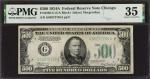 Fr. 2202-G. 1934A $500 Federal Reserve Note. Chicago. PMG Choice Very Fine 35.