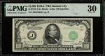 1934A1000美元堪萨斯城 PMG VF 30 1934A $1000 Federal Reserve Note. Kansas City