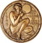1909 New Theatre of New York Medal. By Bela Lyon Pratt. Miller-25. Bronze. Trimmed Edge. Choice Mint
