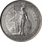 1901-C年英国贸易银元站洋一圆银币加尔各答铸币厂 GREAT BRITAIN. Trade Dollar, 1901-C. Calcutta Mint. Edward VII. NGC MS-63