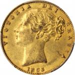 GREAT BRITAIN. Sovereign, 1863. London Mint. Victoria. PCGS AU-58 Gold Shield.