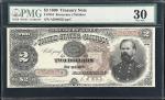 Fr. 354. 1890 $2 Treasury Note. PMG Very Fine 30.