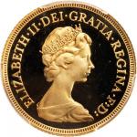 GREAT BRITAIN. Four Piece Gold Proof Set from 5 Pounds to Half-Sovereign, 1980.