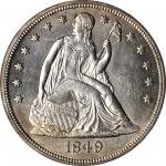 1849 Liberty Seated Silver Dollar. OC-2. Rarity-2. MS-61 (PCGS). CAC.