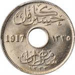 EGYPT. 5 Milliemes, AH 1335//1917-H. Heaton Mint. PCGS MS-64 Gold Shield.