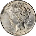 1934-D Peace Silver Dollar. MS-66 (PCGS).