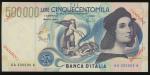 Banca dItalia, specimen 500000 lire, 1997, serial number AA 000000 A, blue and multicoloured, Raphae