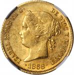 PHILIPPINES. 4 Pesos, 1868/58. NGC AU-58.
