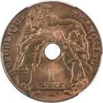 World Coins - Asia & Middle-East. FRENCH INDOCHINA: 1 centime, 1923, KM-12.1, Lec-92a, struck in Poi