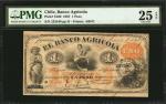 CHILE. Banco Agricola. 1 Peso, 1887. P-S106. PMG Very Fine 25 EPQ.