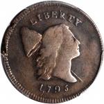 1795 Liberty Cap Half Cent. C-4. Rarity-3. Plain Edge, Punctuated Date. Fine-12 (PCGS).