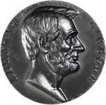 1865 Abraham Lincoln Presidential Medal. Lead (?), Cast. 68 mm. By George T. Morgan. Julian PR-12, C