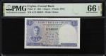 CEYLON. Central Bank of Ceylon. 1 Rupee, 1951. P-47. PMG Gem Uncirculated 66 EPQ.