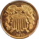 1870 Two-Cent Piece. Proof-66+ RD (PCGS). CAC.