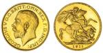 George V (1910-1936), Proof Sovereign, 1911, by Mackennal and Pistrucci, bare head left, rev. St Geo