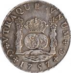 GUATEMALA. 8 Reales, 1757-G J. Nueva Guatemala Mint. Ferdinand VI. PCGS EF-40 Gold Shield.
