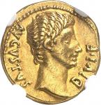 EMPIRE ROMAINAuguste (27 av. J.-C. - 14 ap. J.-C.). Aureus ND (14-12 av. J.-C.), Lyon.