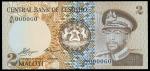 Central Bank of Lesotho, 1 maloti, 1981, serial number A/81 000060, brown, 10 maloti, 1990, red with